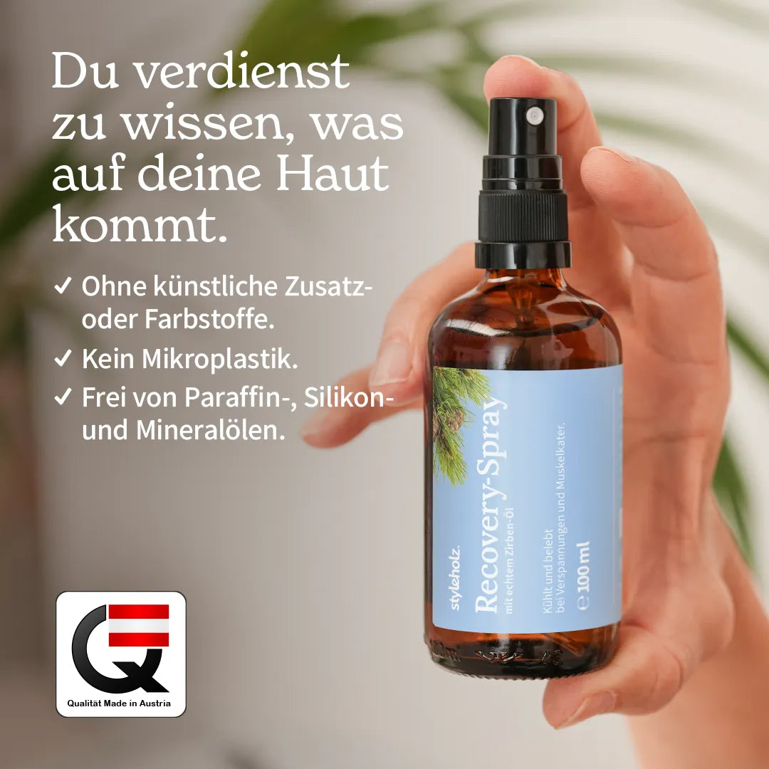 Recovery-Spray Zirbe: Sanfte Kühlung