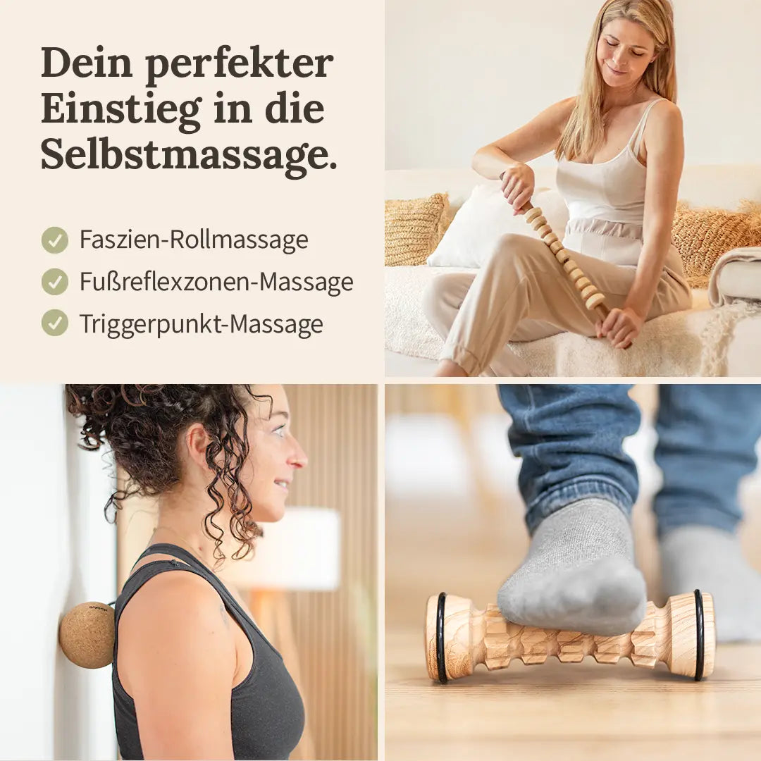Einfaches Faszientraining bei Verspannungen. Ohne Rollen am Boden.