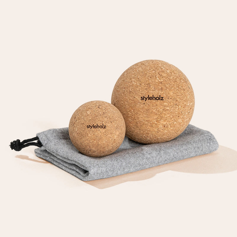 Faszienball Set aus Kork für punktuelle Massage