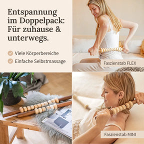 Faszienstab Set MINI & FLEX mit gratis Stoffbeutel