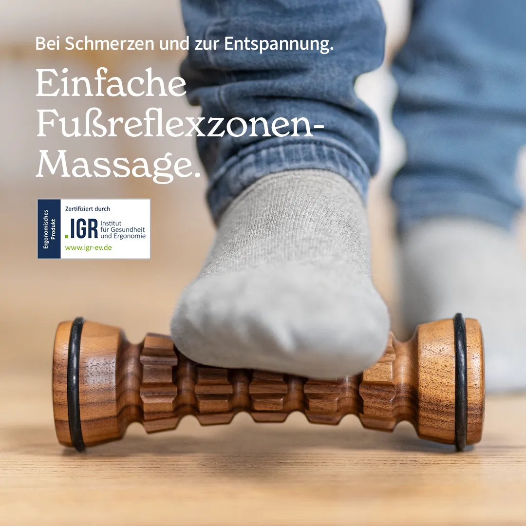 Fußmassage-Roller: Walnussholz