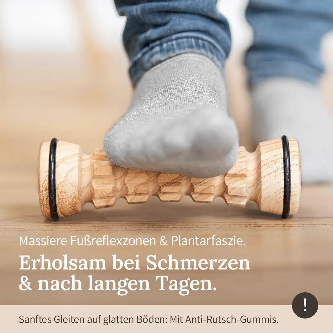 Fußmassage-Roller aus Holz für die Fußreflexzonen